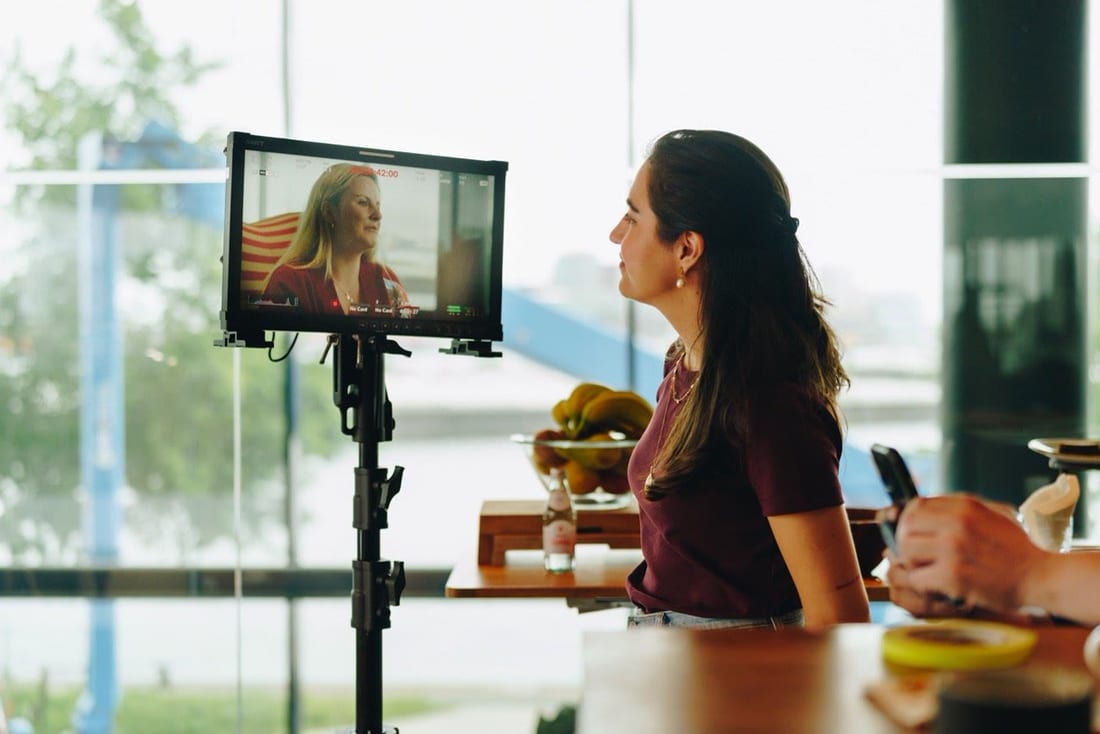 Behind the scenes on set