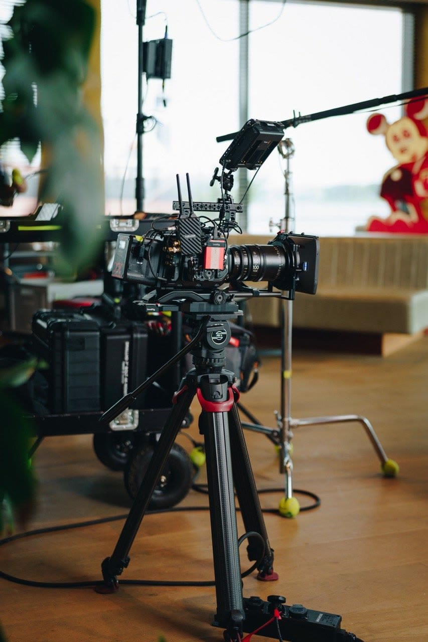 Behind the scenes on set