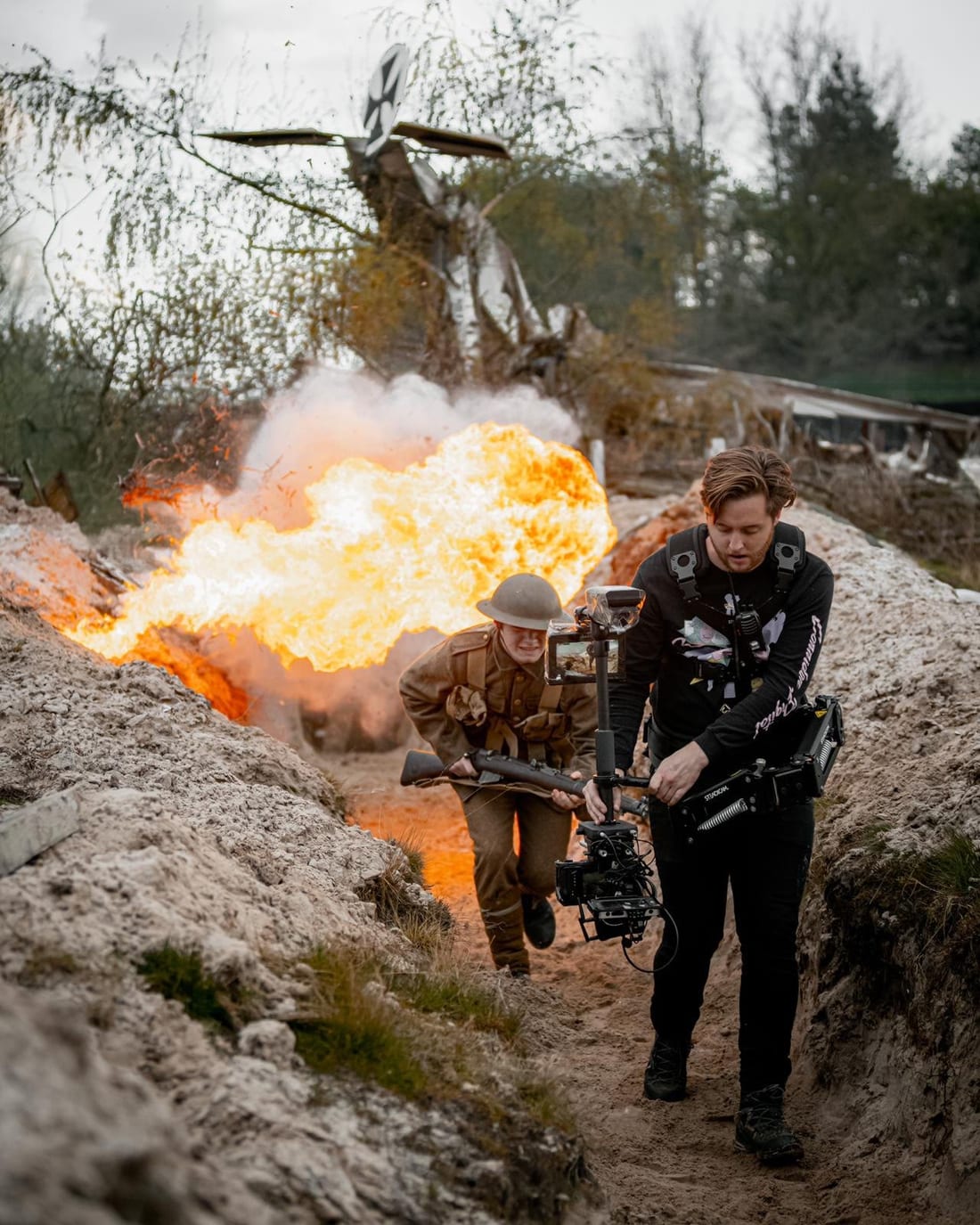 Behind the scenes on set