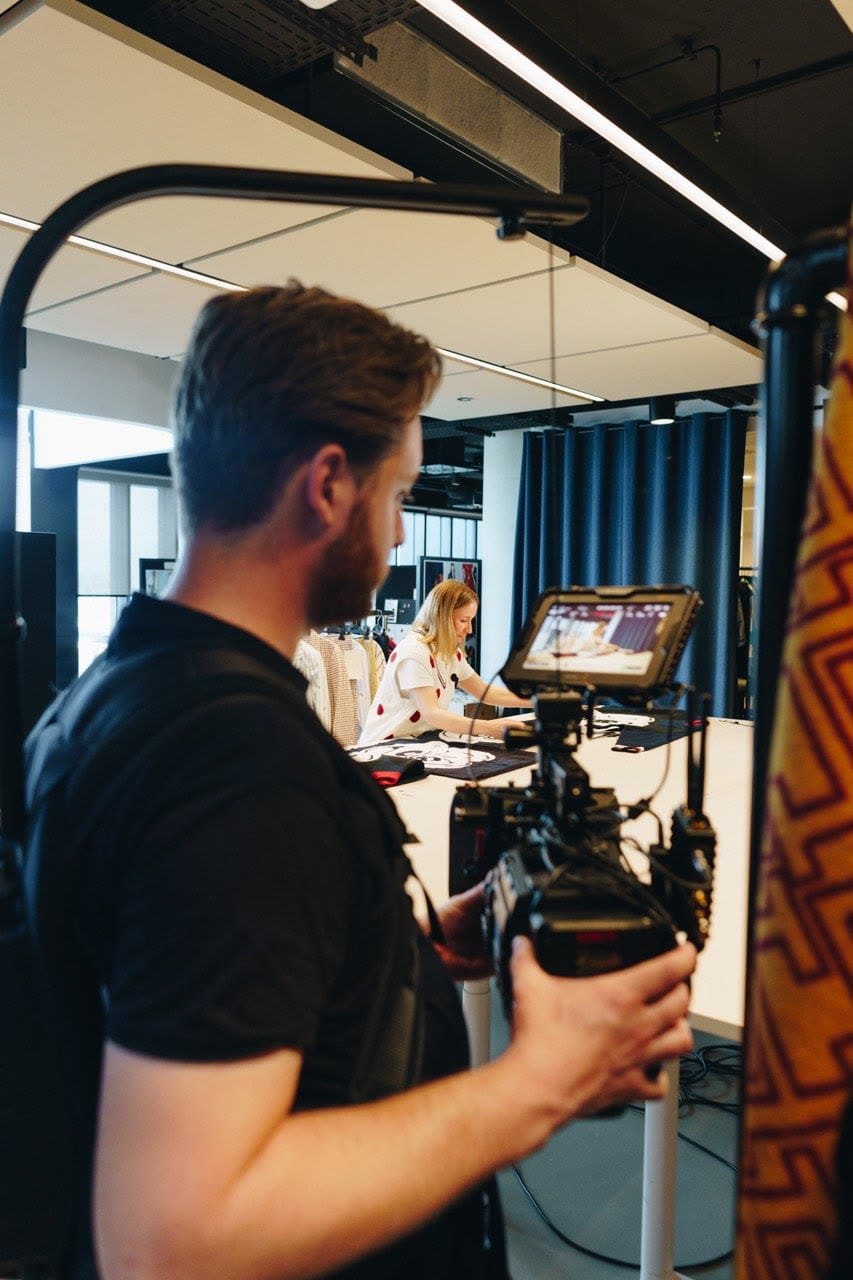 Behind the scenes on set