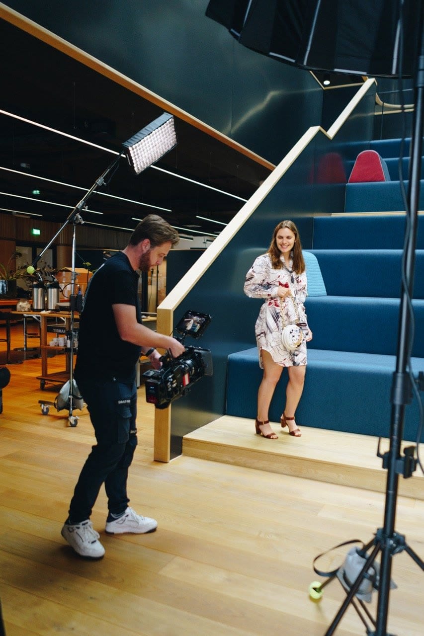 Behind the scenes on set