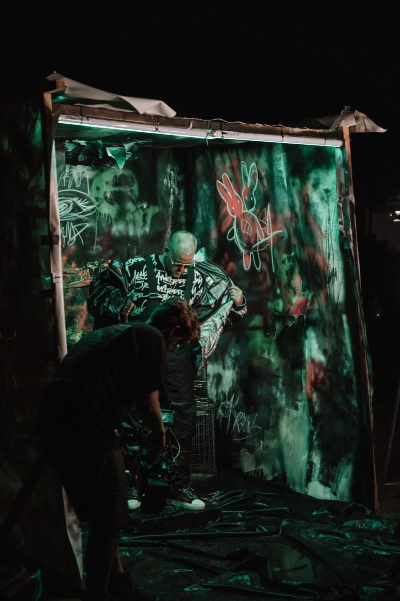 Behind the scenes on set