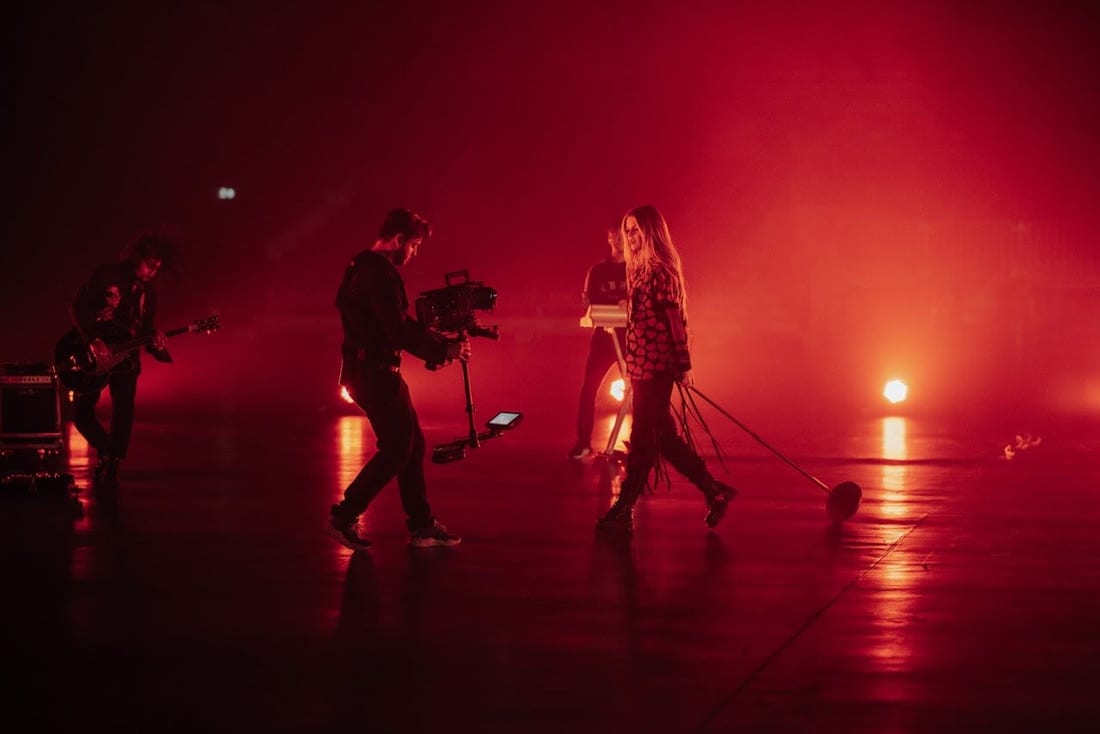 Behind the scenes on set