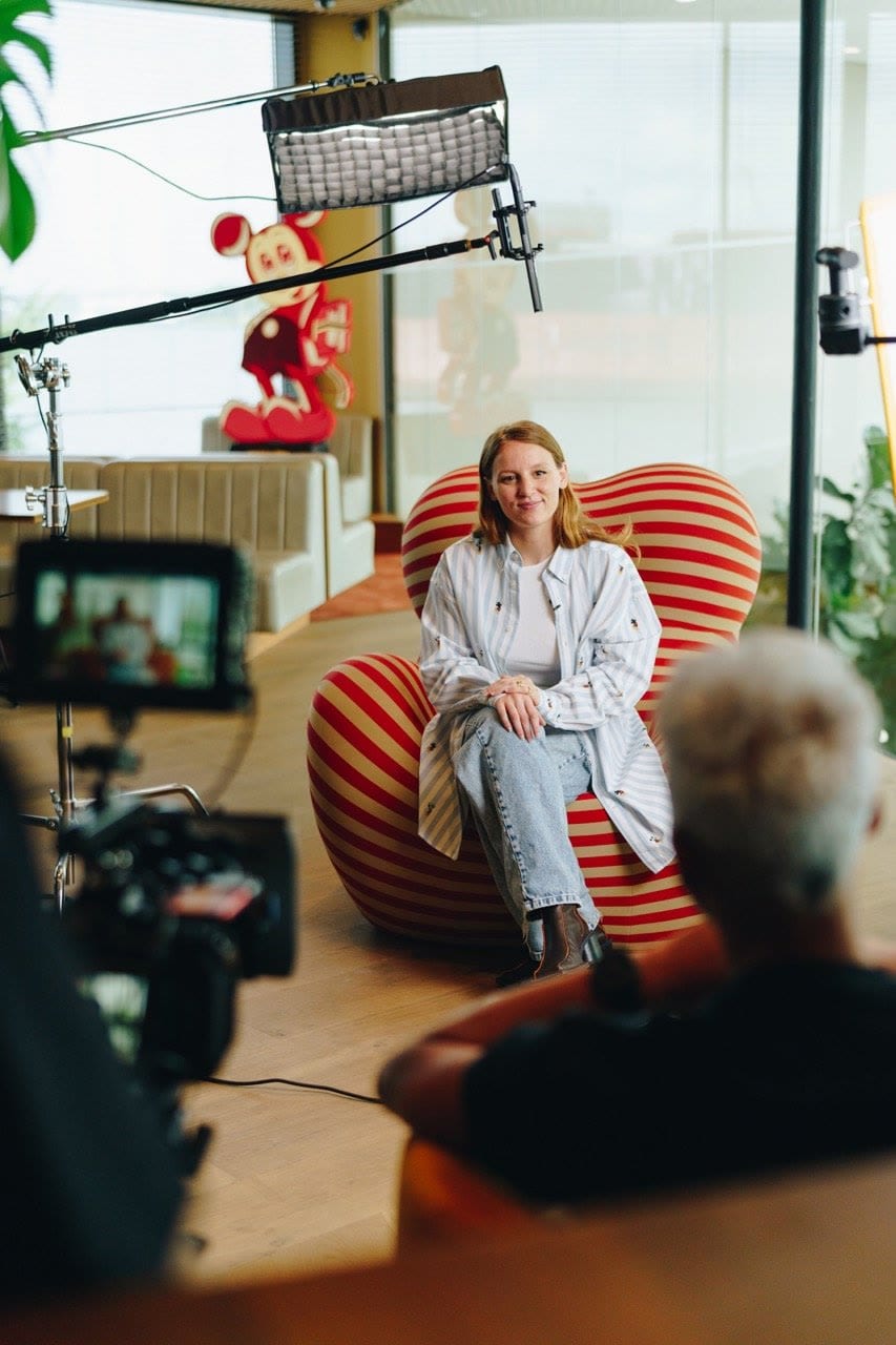 Behind the scenes on set