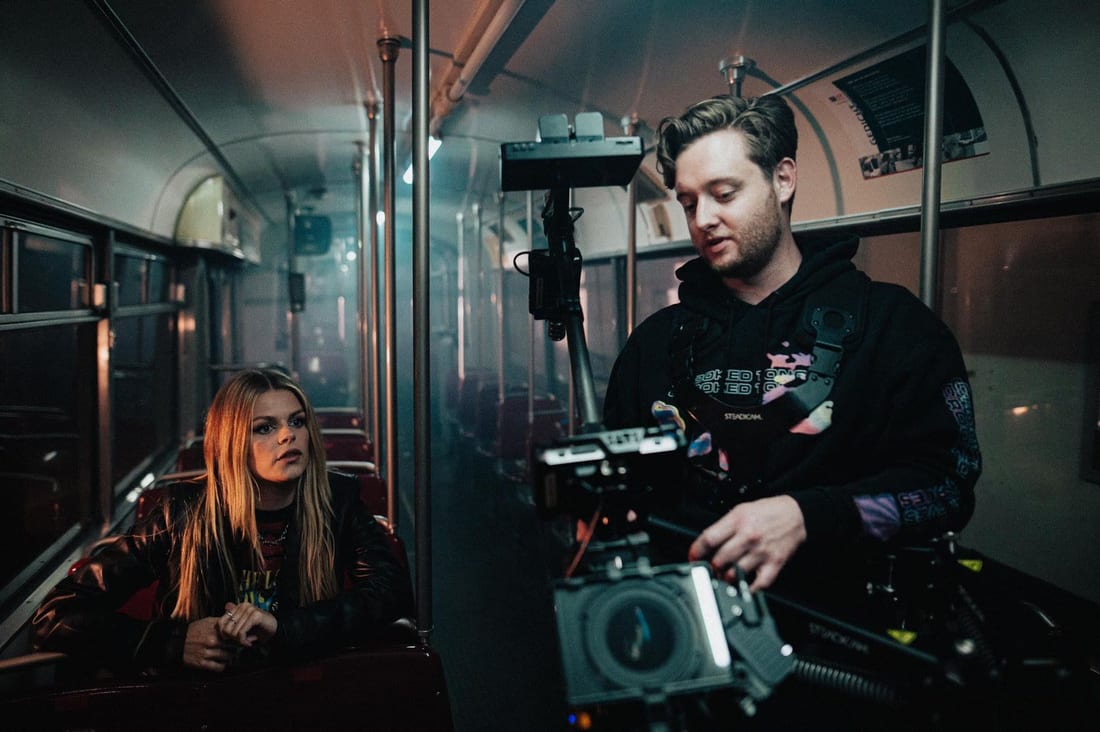 Behind the scenes on set
