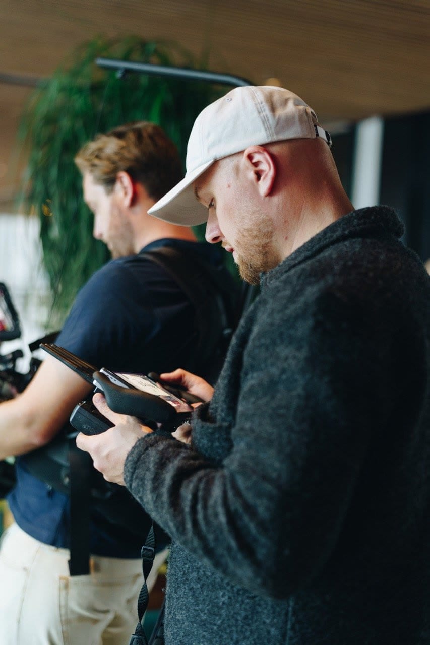 Behind the scenes on set