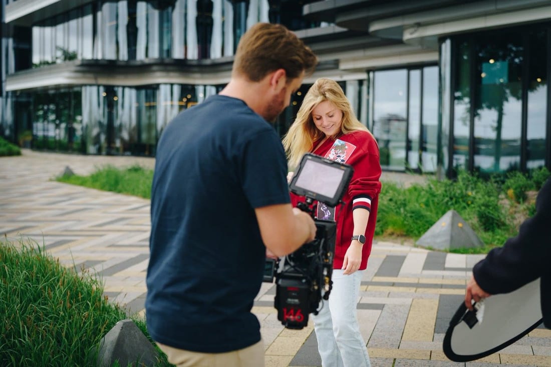 Behind the scenes on set