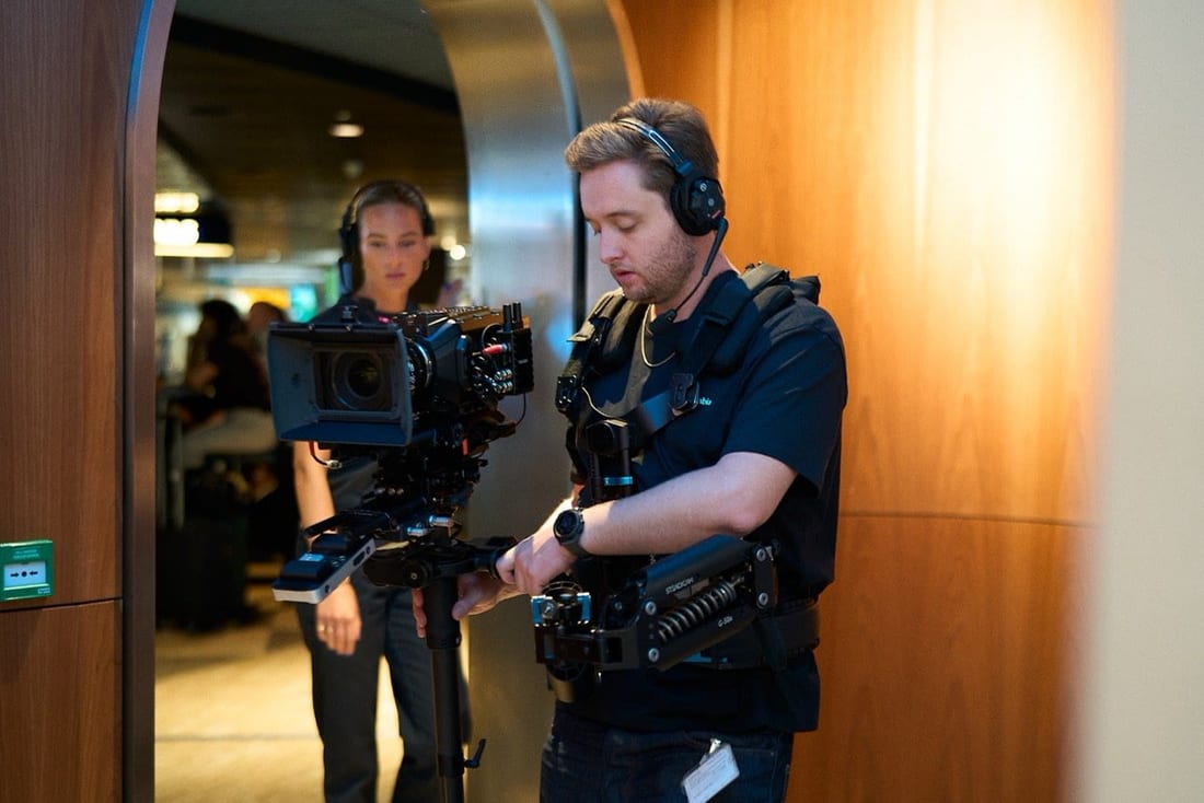 Behind the scenes on set