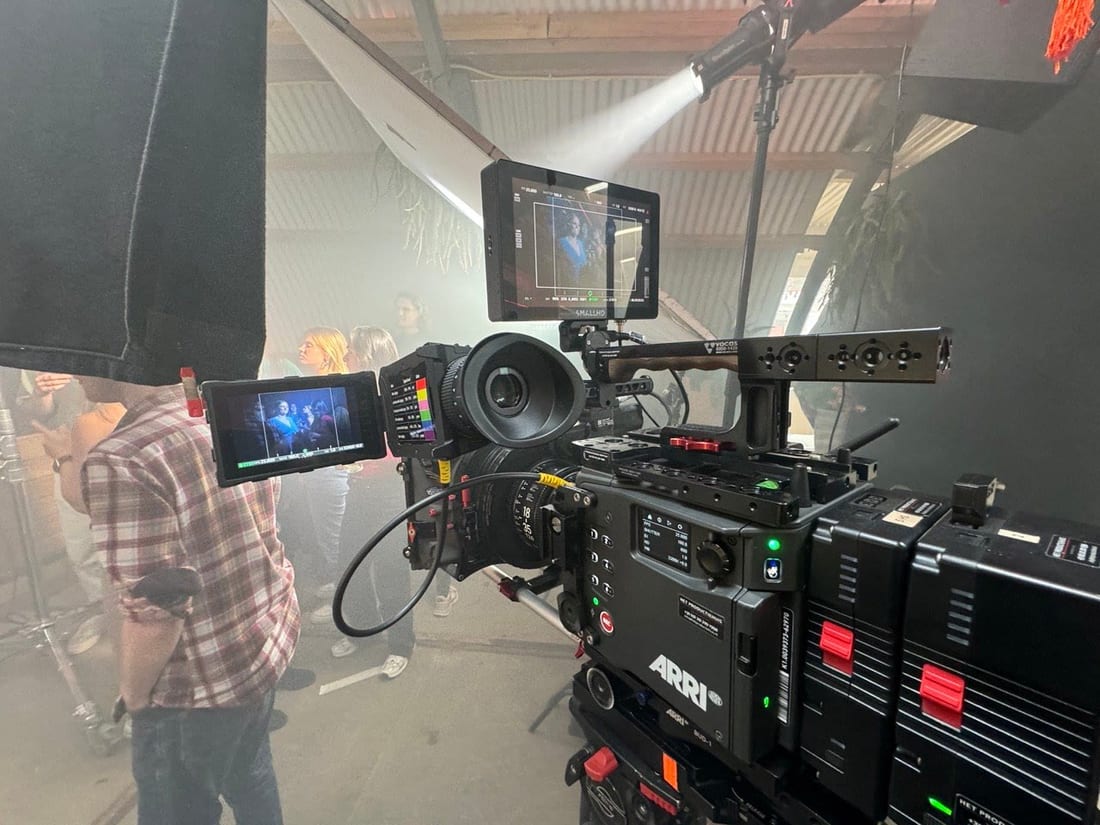 Behind the scenes on set