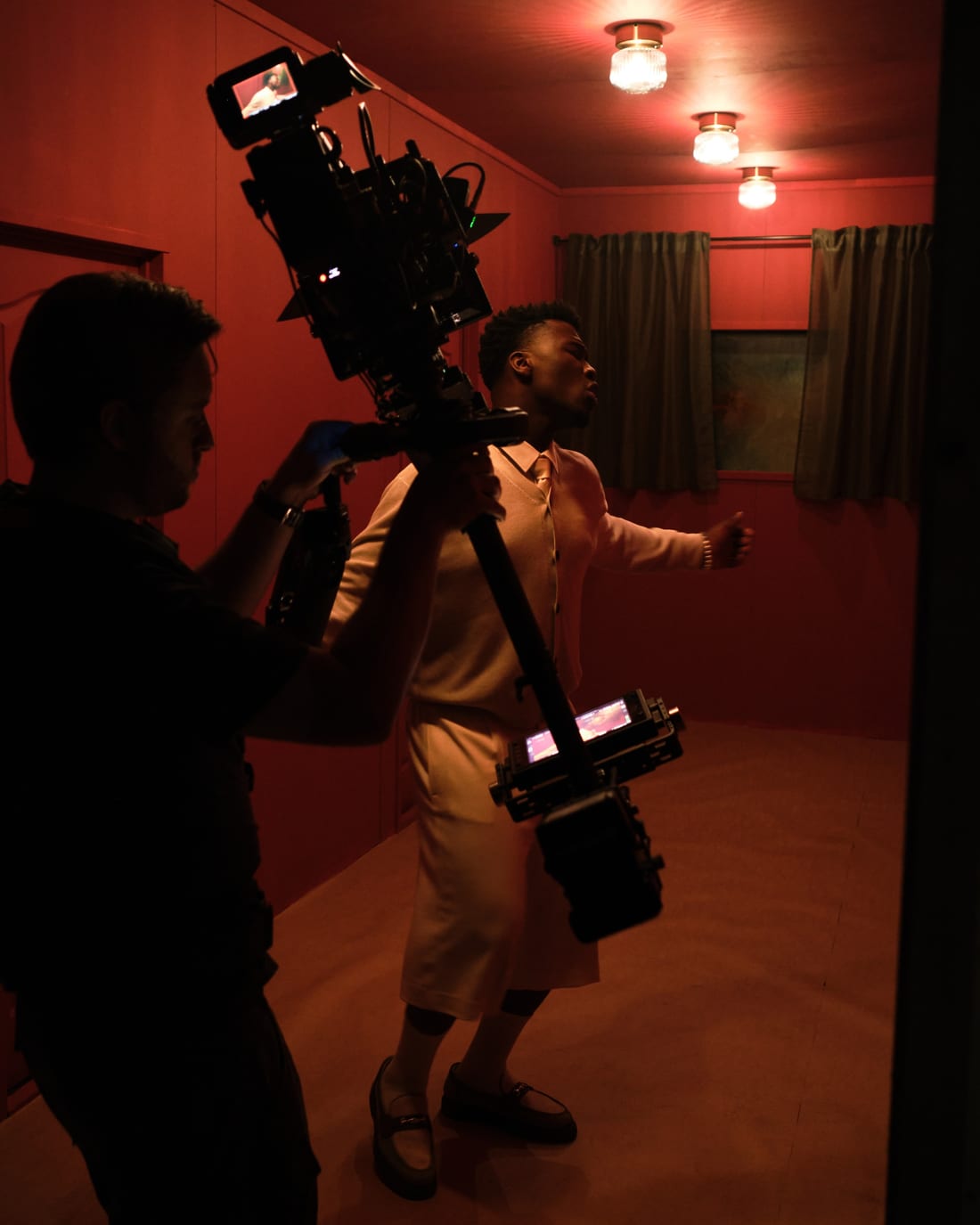 Behind the scenes on set