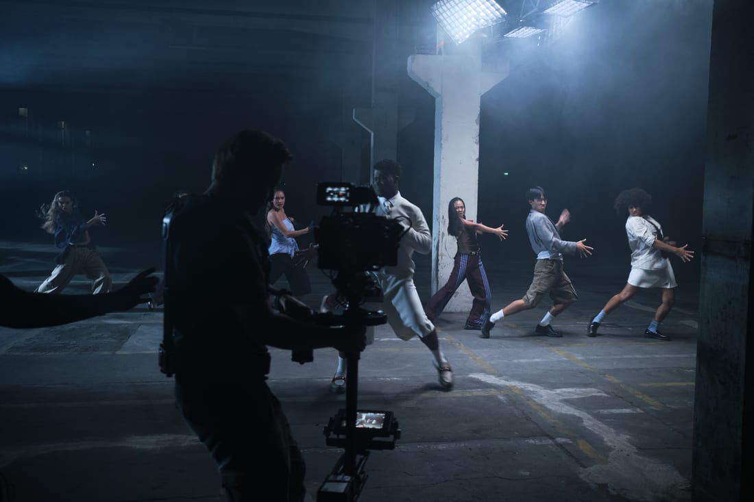 Behind the scenes on set