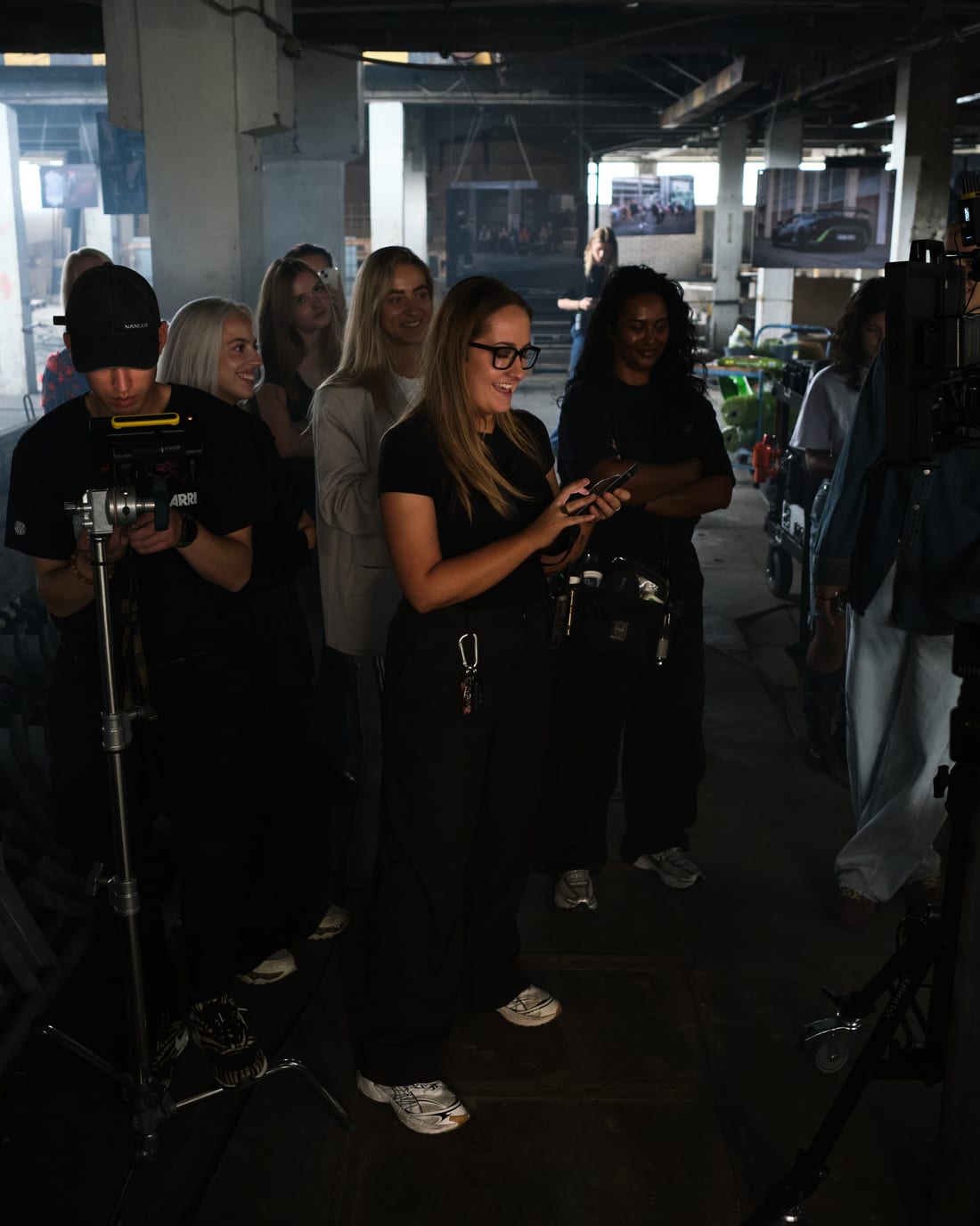 Behind the scenes on set