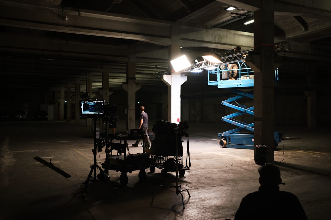 Behind the scenes on set